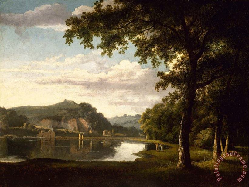 Landscape with View on The River Wye painting - Thomas Jones Landscape with View on The River Wye Art Print