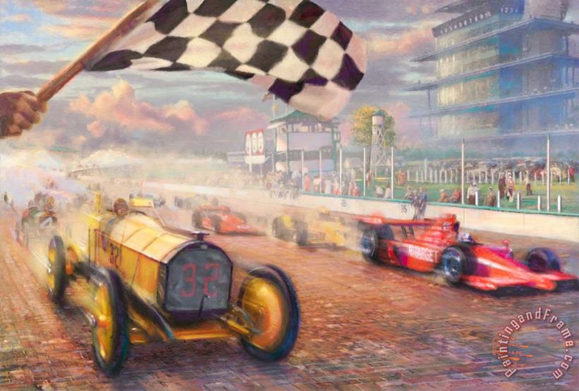 A Century of Racing The 100th Anniversary Indianapolis 500 Mile Race painting - Thomas Kinkade A Century of Racing The 100th Anniversary Indianapolis 500 Mile Race Art Print