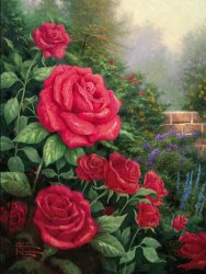 Thomas Kinkade - A Perfect Red Rose painting