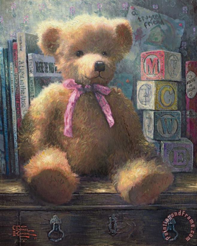 A Trusted Friend - Rose Bud painting - Thomas Kinkade A Trusted Friend - Rose Bud Art Print