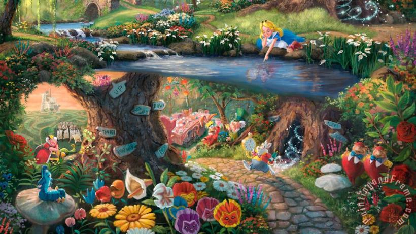 Thomas Kinkade Alice in Wonderland 2 Art Painting