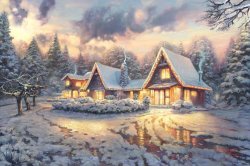 Thomas Kinkade Christmas Lodge - Limited Edition Paper (unframed)