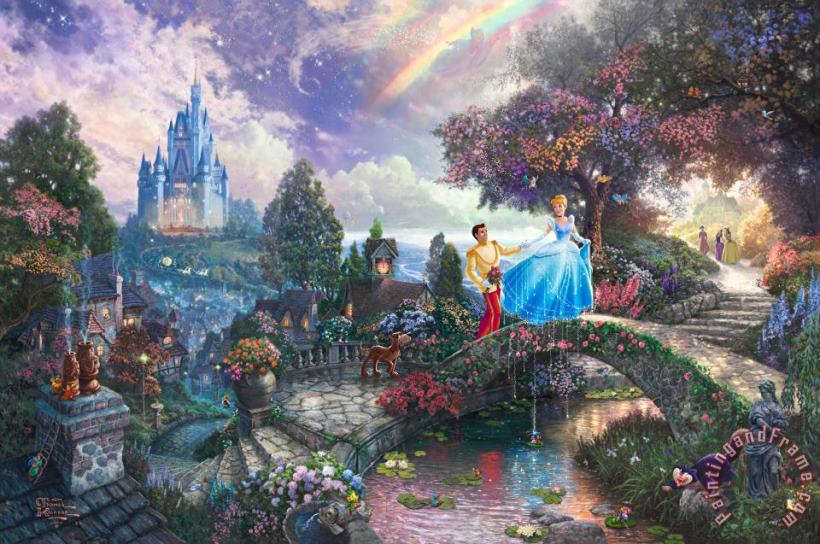 Cinderella Wishes Upon a Dream painting - Thomas Kinkade Cinderella Wishes Upon a Dream Art Print