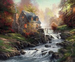 Thomas Kinkade Cobblestone Mill