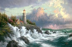 Thomas Kinkade - Conquering The Storms painting