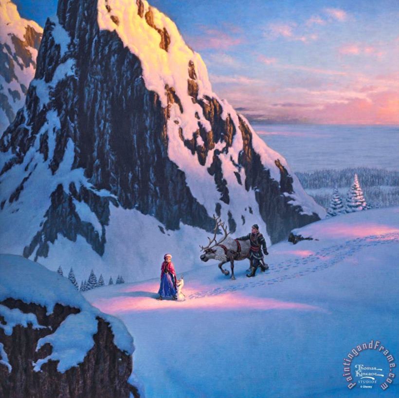 Disney Frozen painting - Thomas Kinkade Disney Frozen Art Print