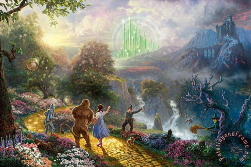 Dorothy Discovers The Emerald City painting - Thomas Kinkade Dorothy Discovers The Emerald City Art Print
