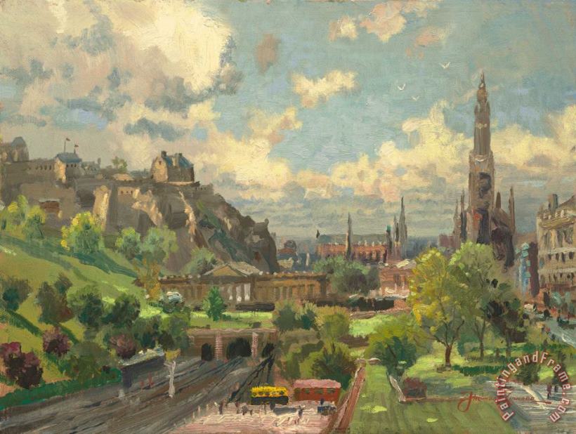 Edinburgh, Scotland painting - Thomas Kinkade Edinburgh, Scotland Art Print