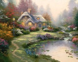 Thomas Kinkade - Everett's Cottage painting