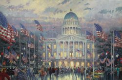 Thomas Kinkade Flags Over The Capitol