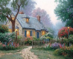 Thomas Kinkade Foxglove Cottage