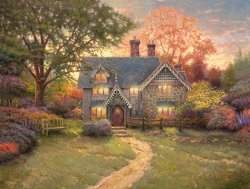Thomas Kinkade - Gingerbread Cottage painting