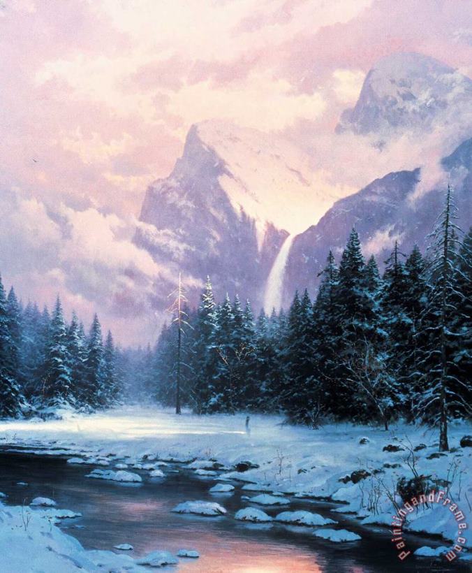 Glory of Winter painting - Thomas Kinkade Glory of Winter Art Print
