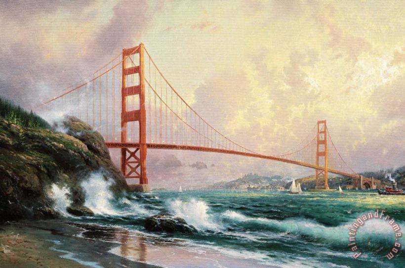 Thomas Kinkade Golden Gate Bridge, San Francisco Art Painting