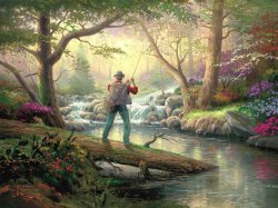 Thomas Kinkade - It Doesn't Get Much Better painting