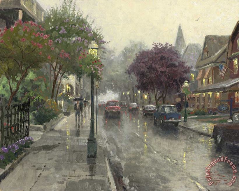Jackson Street, Cape May painting - Thomas Kinkade Jackson Street, Cape May Art Print