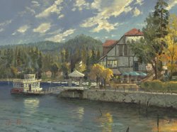 Thomas Kinkade - Lake Arrowhead painting