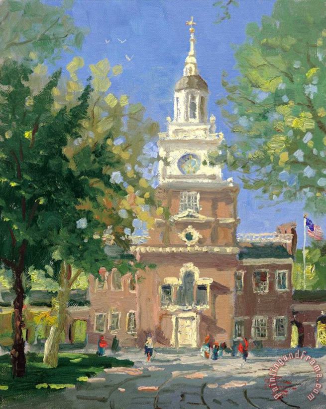 Thomas Kinkade Liberty Plaza, Philadelphia Art Painting