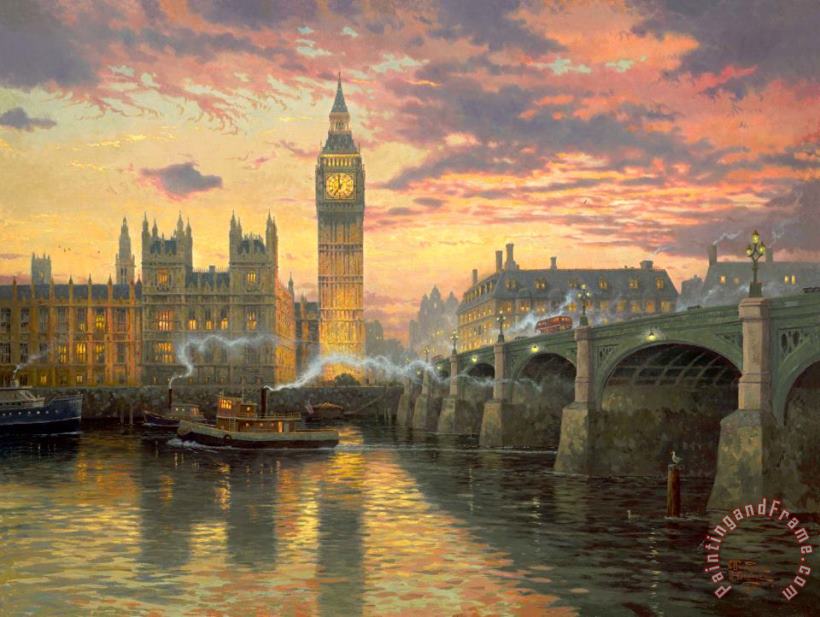 London painting - Thomas Kinkade London Art Print