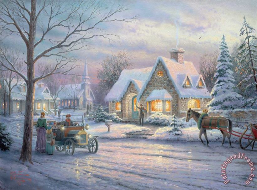 Memories of Christmas painting - Thomas Kinkade Memories of Christmas Art Print
