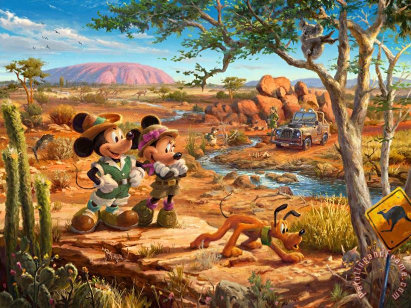 Mickey And Minnie in The Outback painting - Thomas Kinkade Mickey And Minnie in The Outback Art Print