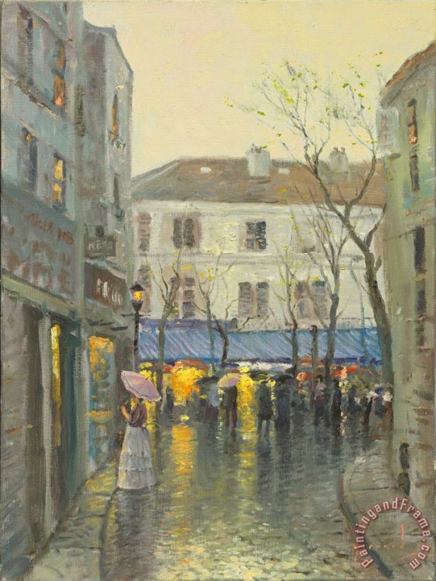 Montmartre painting - Thomas Kinkade Montmartre Art Print