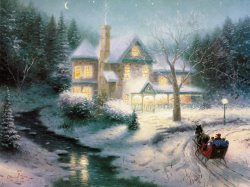 Thomas Kinkade Moonlit Sleigh Ride