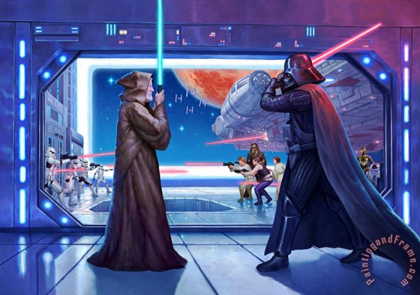 Obi-Wan's Final Battle painting - Thomas Kinkade Obi-Wan's Final Battle Art Print