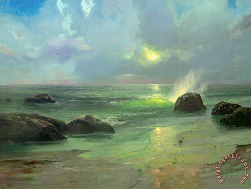 Thomas Kinkade Pacific Nocturne Art Painting