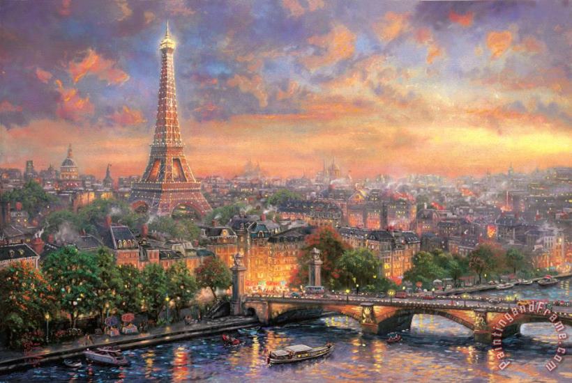 Paris, City of Love painting - Thomas Kinkade Paris, City of Love Art Print