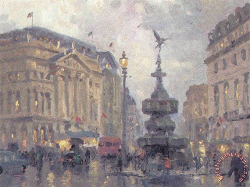 Thomas Kinkade Piccadilly Circus Art Painting