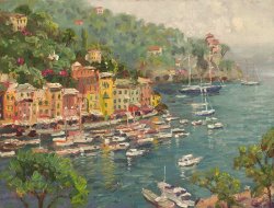 Thomas Kinkade - Portofino painting