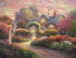 Thomas Kinkade Rosebud Cottage