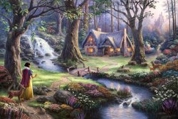 Thomas Kinkade - Snow White Discovers The Cottage painting