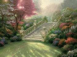Thomas Kinkade - Stairway to Paradise painting