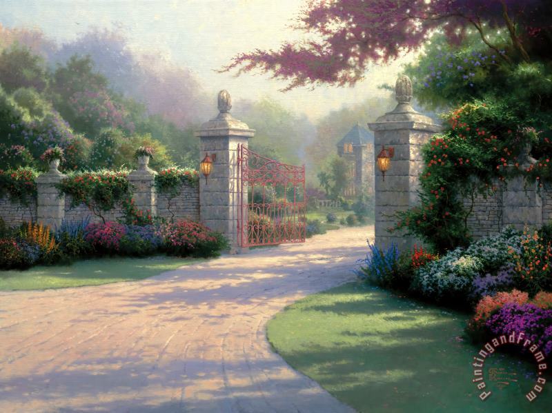 Thomas Kinkade Summer Gate painting - Summer Gate print for sale