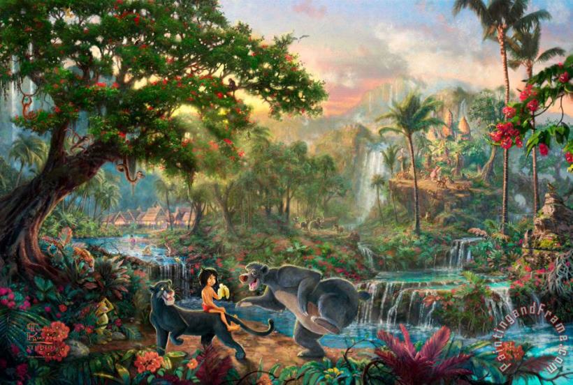 The Jungle Book painting - Thomas Kinkade The Jungle Book Art Print