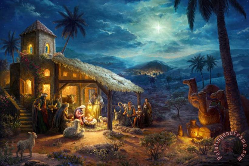 The Nativity painting - Thomas Kinkade The Nativity Art Print