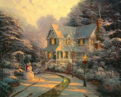 Thomas Kinkade - The Night Before Christmas painting