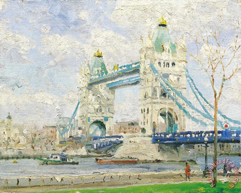 Tower Bridge, London painting - Thomas Kinkade Tower Bridge, London Art Print