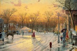 Thomas Kinkade - Town Square painting