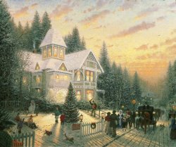 Thomas Kinkade - Victorian Christmas painting