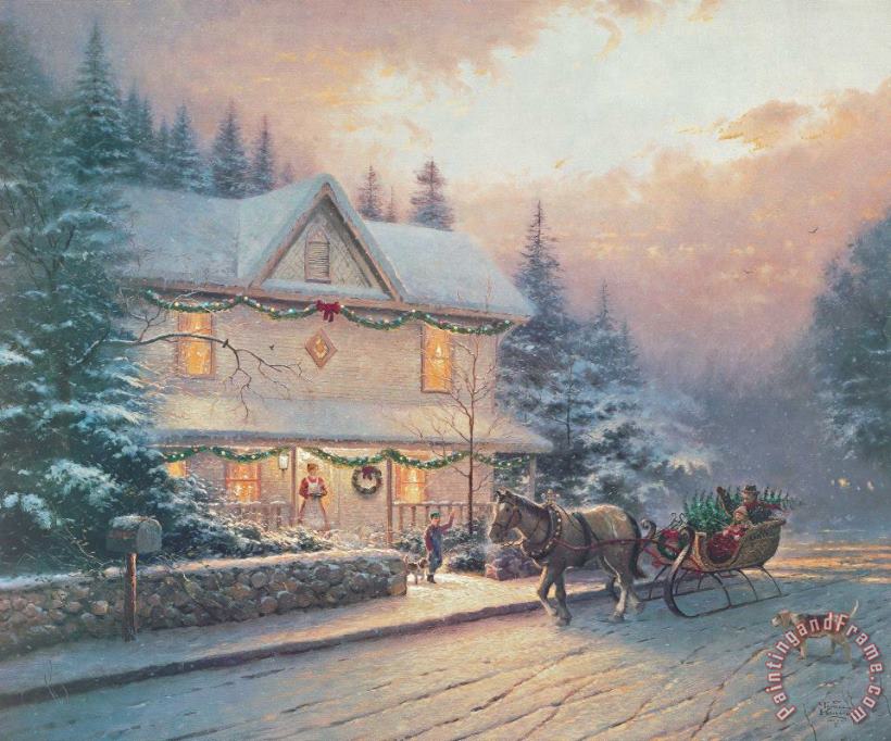 Victorian Christmas Iv painting - Thomas Kinkade Victorian Christmas Iv Art Print