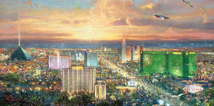 Viva Las Vegas painting - Thomas Kinkade Viva Las Vegas Art Print