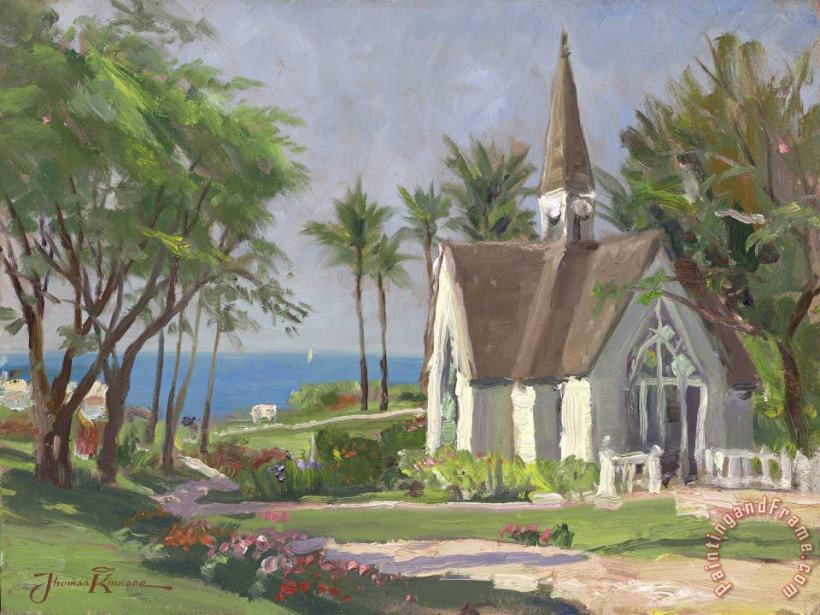 Thomas Kinkade Wailea Chapel Art Painting