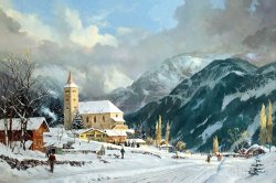 Thomas Kinkade Winter Chapel