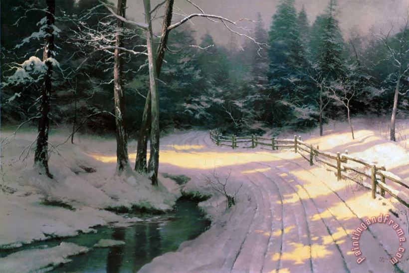Thomas Kinkade Winter Glen Art Painting