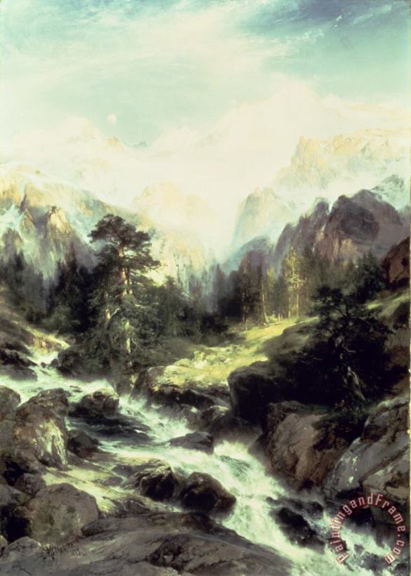 Thomas Moran In the Teton Range Art Painting