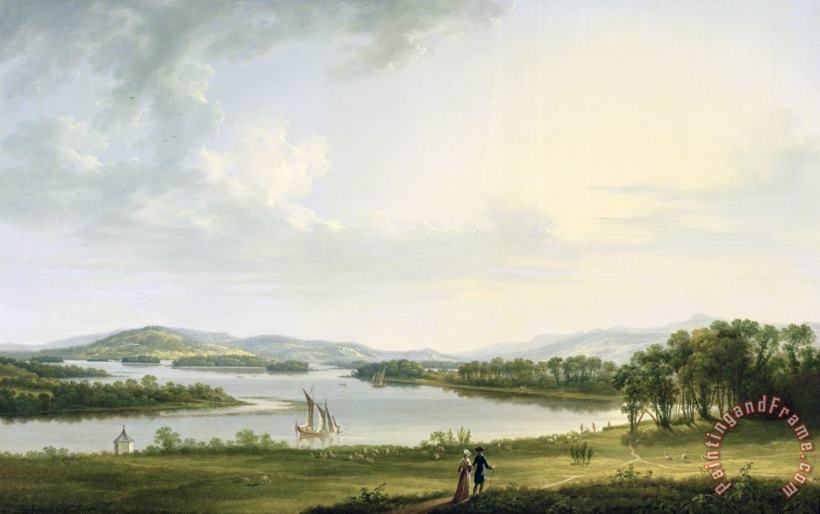 A View of Knock Ninney and Part of Lough Erne from Bellisle - County Fermanagh painting - Thomas Roberts A View of Knock Ninney and Part of Lough Erne from Bellisle - County Fermanagh Art Print