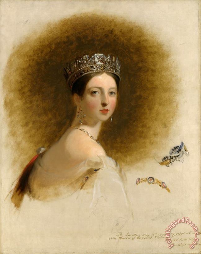 Queen Victoria painting - Thomas Sully Queen Victoria Art Print